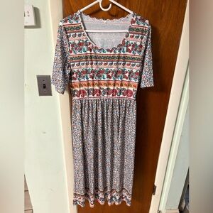 Colorful Floral and Paisley Dress New in Bag no tags